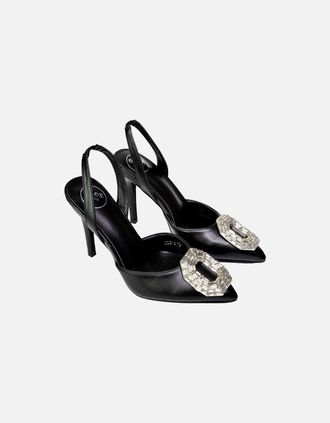 XY London Womens XY London Womens/Ladies Issy Sling Back High Stiletto Heel Court Shoes - Black - Size: 5