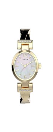 Timex Dress Bangle Gold-Tone MOP Dial Ladies Watch
