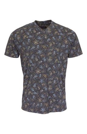 Lords of Harlech Maze V-neck Tee in Madrid Paisley Smoke at Nordstrom, Size Xx-Large