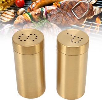 OEM Tarros De Especias Chapados En Oro, Botellas De Condimentos De Acero Inoxidable, Ideales Para Almacenar Pimienta, Sal, Az&uacute;car, Chile En Polvo, Etc., U