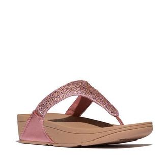 FitFlop Lulu Crystal Mix Metallic Sandals in Metallic Rust Rose at Nordstrom, Size 10