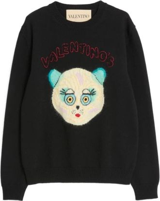 Valentino Rondgebreide trui - Heren - Ronde hals truien - Zwart - M - Truien & Vesten