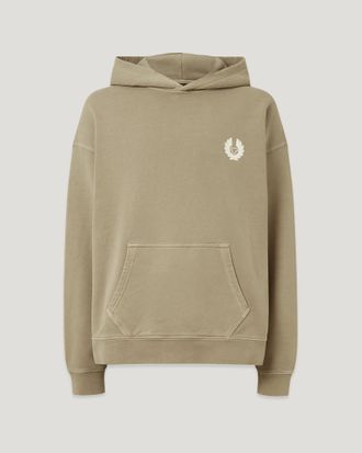 Belstaff Felpa Con Cappuccio Competition Uomo Heavyweight Cotton Fleece Sabbia Scuro 2xl