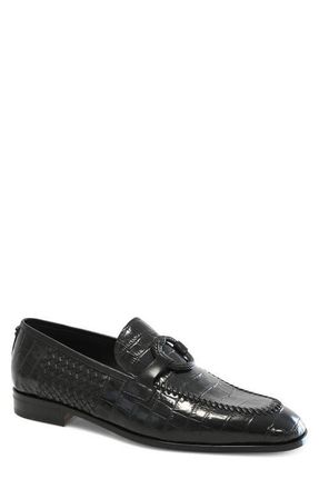 Roberto Cavalli Cocco Woven Loafer in Black at Nordstrom, Size 10