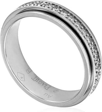 Piaget Possession 18k White Gold.56 CT Diamond Wedding Ring, Size 56