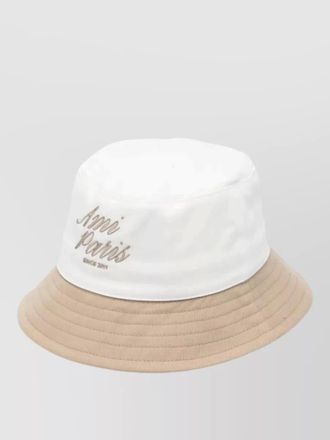Ami two tone logo detail stitched brim hat
