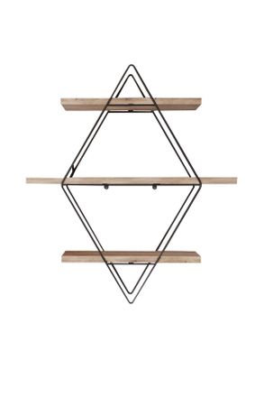 Hanah Home Estante De Pared, Estante De Almacenamiento Shelf Gold Negro