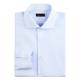 Fay French Collar Travel Shirt - Heren - Zakelijke Overhemden - Blauw - 2XL - Katoen - Overhemden