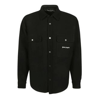 Palm Angels Jassen, Heren, Zwart, S, Logo Back Sweater