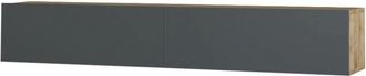 Dmora Mueble de televisi&oacute;n efecto madera roble, antracita 180x32 cm