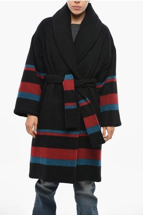 Bacon Quilted DADA Wool Coat with Contrasting Bands size Xs