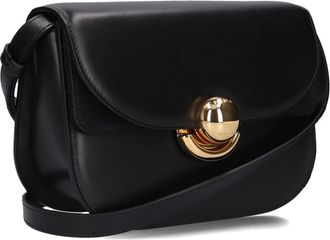 Furla Tassen, Dames, Zwart, ONE Size, Katoen, Zwarte leren crossbodytas voor vrouwen