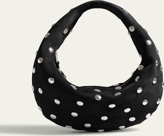 Khaite Olivia Medium Studded Suede Hobo Bag
