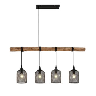 Lindby L&aacute;mpara Colgante elrond En Marr&oacute;n De Madera - Lindby