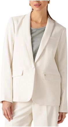 Mos Mosh MOS Mosh, Jassen, Dames, Wit, XL, Polyester, Elegant Ecru Blazer Phoebe Miley