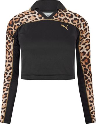 Puma Dames/dames T-shirt met luipaardprint (Poema Zwart)