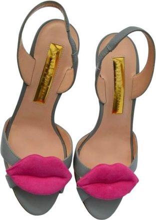 Rupert Sanderson Frisia Graphite Grey Nappa Sandals Size 36