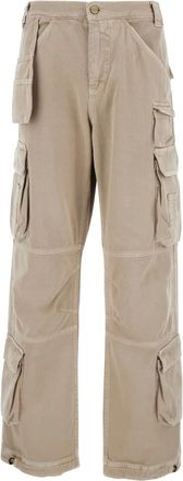 Cultura Cultura, Broeken, Heren, Beige, XL, Katoen, Cargo Broek met Logopatch