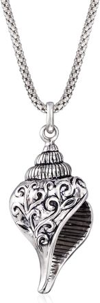Ross-Simons Sterling Silver Scrolling Seashell Pendant Necklace