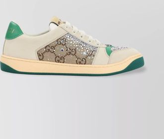 Gucci leather embellished low-top sneakers