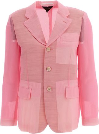 Comme Des Gar&ccedil;ons Pink Semi-Sheer Tailored Blazer