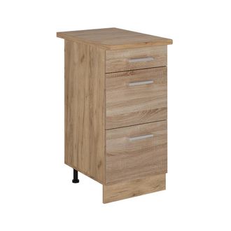 Vicco Mueble Bajo De Cocina R-line, Sonoma, 40 Cm Con Cajones, Et Roble