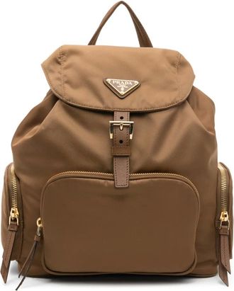 Prada Rugzak met gespsluiting en rits - Bruin