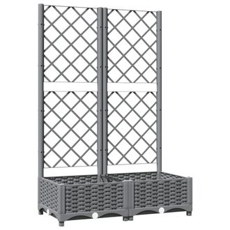 vidaXL Vidaxl - Jardinera Con Enrejado Pp Gris Claro 80x40x121,5 Cm