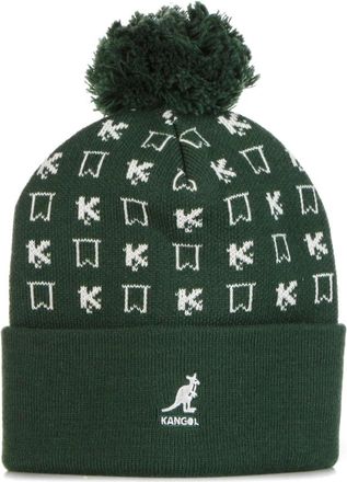 Kangol Middeleeuwse Nostalgie Pom Pom Beanie Groen - unisex - Hoeden - Groen - ONE Size - Accessoires