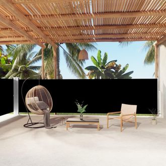 Berkfield Home Retractable Side Awning Black 160x1000 cm