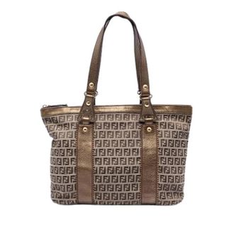 Fendi Pre-owned Canvas Tote - Dames - Vintage Handtas - Beige - ONE Size - Leer - Vintage