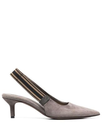 Brunello Cucinelli Pointed Toe Suede Pumps