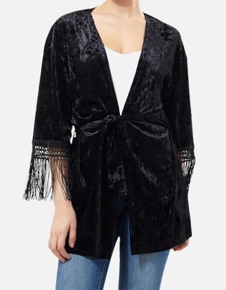 Brave Soul Womens BRAVE SOUL Womens Kimono Cardigan Sweater Open Front Fashion Tops - Black - Size: 12/14