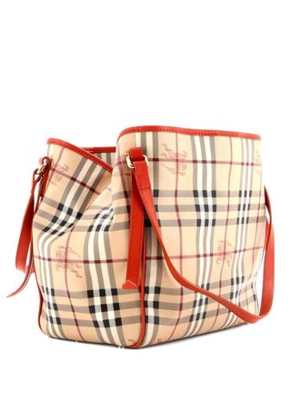 Burberry Canterbury Haymarket Coated Canvas Small tote bag - Oranje