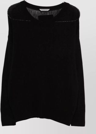 Balenciaga long sleeve round neck sheer knit top