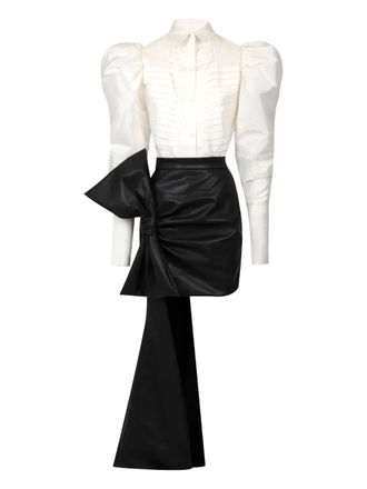 Gaby Charbachy puff-sleeve bow-detail jumpsuit - White