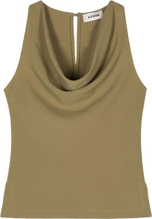 Áeron Yael cowl-neck top - women - Triacetate - 36 - Green