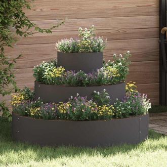 vidaXL Garden Planter Black 90 x 90 x 20 cm Steel Vidaxl