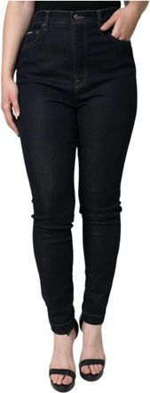 Dolce & Gabbana Zwarte High Waist Skinny Denim Jeans - Dames - Skinny Jeans - Zwart - XS - Denim - Jeans
