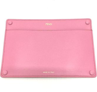 Fendi Pink Leather Pouch (Pre-Owned)