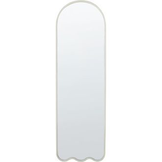 Beliani Beliani - Espejo De Pared Moderno Irregular Marco Metal Hierro Decoraci&oacute;n Sala De Estar 45 X 145 Cm Blanco Bussy