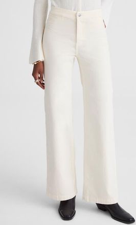 Madewell The Wide Leg Corduroy Pants in Vintage Ivory at Nordstrom, Size 31