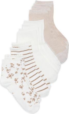 Elie Tahari 6-Pack Assorted Ankle Socks in Morel/oatmeal/off White/stone at Nordstrom Rack, Size 9/11