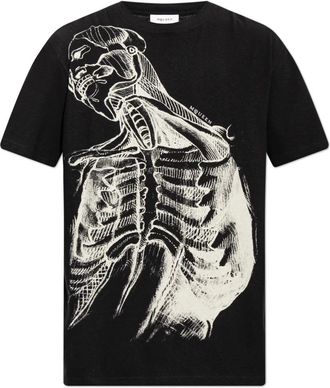 Alexander McQueen Tops, Heren, Zwart, M, Katoen, Sketch Anatomie T-shirt