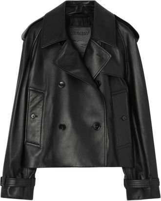 Burberry Black Notched Lapel Trench Coat