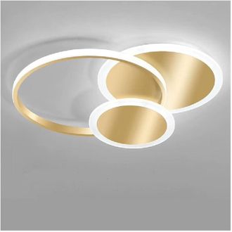 Trade Shop Plafoniera Luce Fredda Led Cerchi 38 w Lampadario Da Soffitto Oro Moderno 50040 - - Trade Shop Traesio