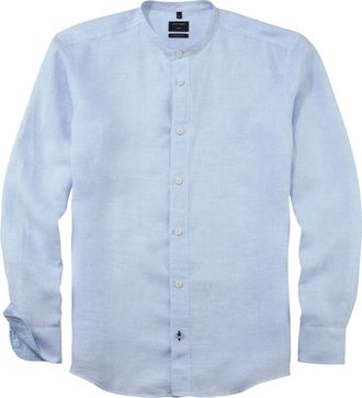 Olymp Leinenhemd OLYMP OLYMP Hemd Casual - Leinen, Herren, Gr. XXL, N-Gr, blau (hellblau), Web, Obermaterial: 100% Leinen, regular fit, Manschette, Hemden L