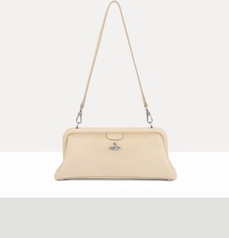 Vivienne Westwood Jane Frame Purse Supple Leather Cream-dark-silver