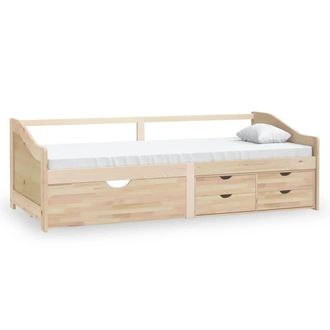 Berkfield Home 3-Seater Day Bed with Drawers Solid Pinewood 90x200 cm in Light Tan