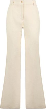 Alberta Ferretti Wijde Lange Broek - Dames - Wijde Broeken - Beige - S - Katoen - Broeken
